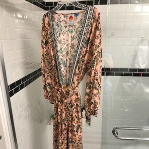 Anthropologie Farm Rio pink maxi dress